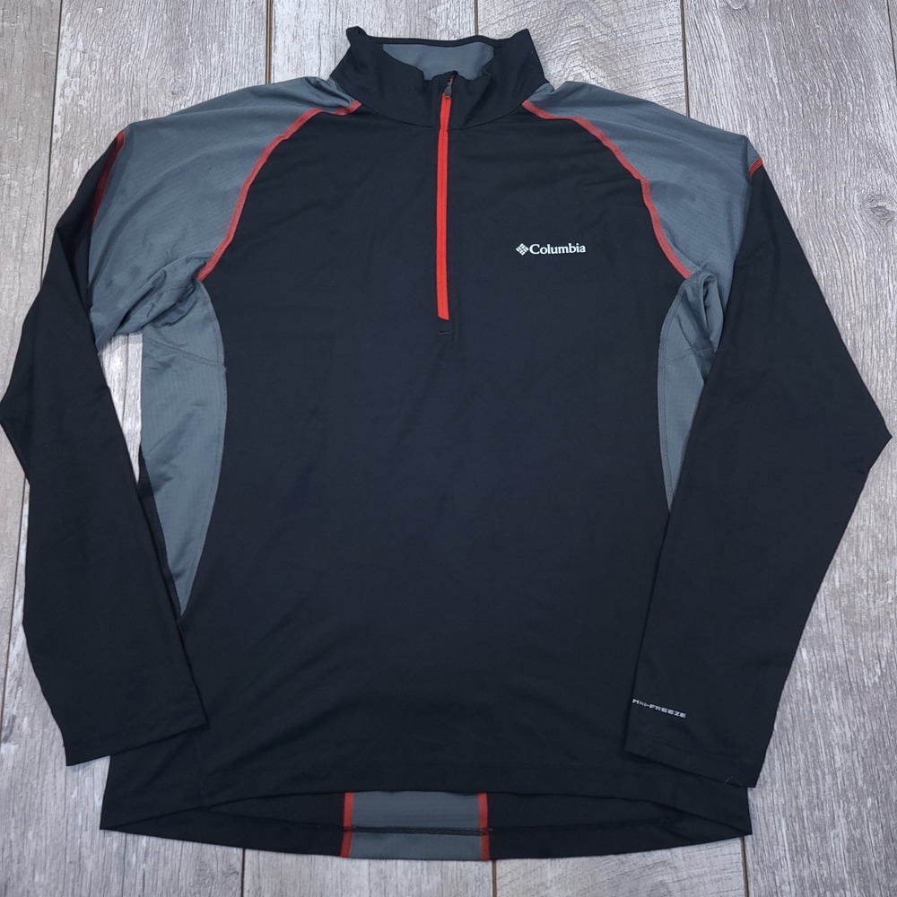 Columbia Pullover Mens Medium Black Omni-Freeze Zero Quarter Zip AO6288